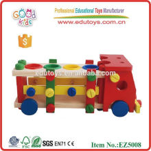 2015 Vente en gros de jouets de véhicules en bois de haute qualité Jouets éducatifs en bois pour enfants Outils en bois Jouet de voiture